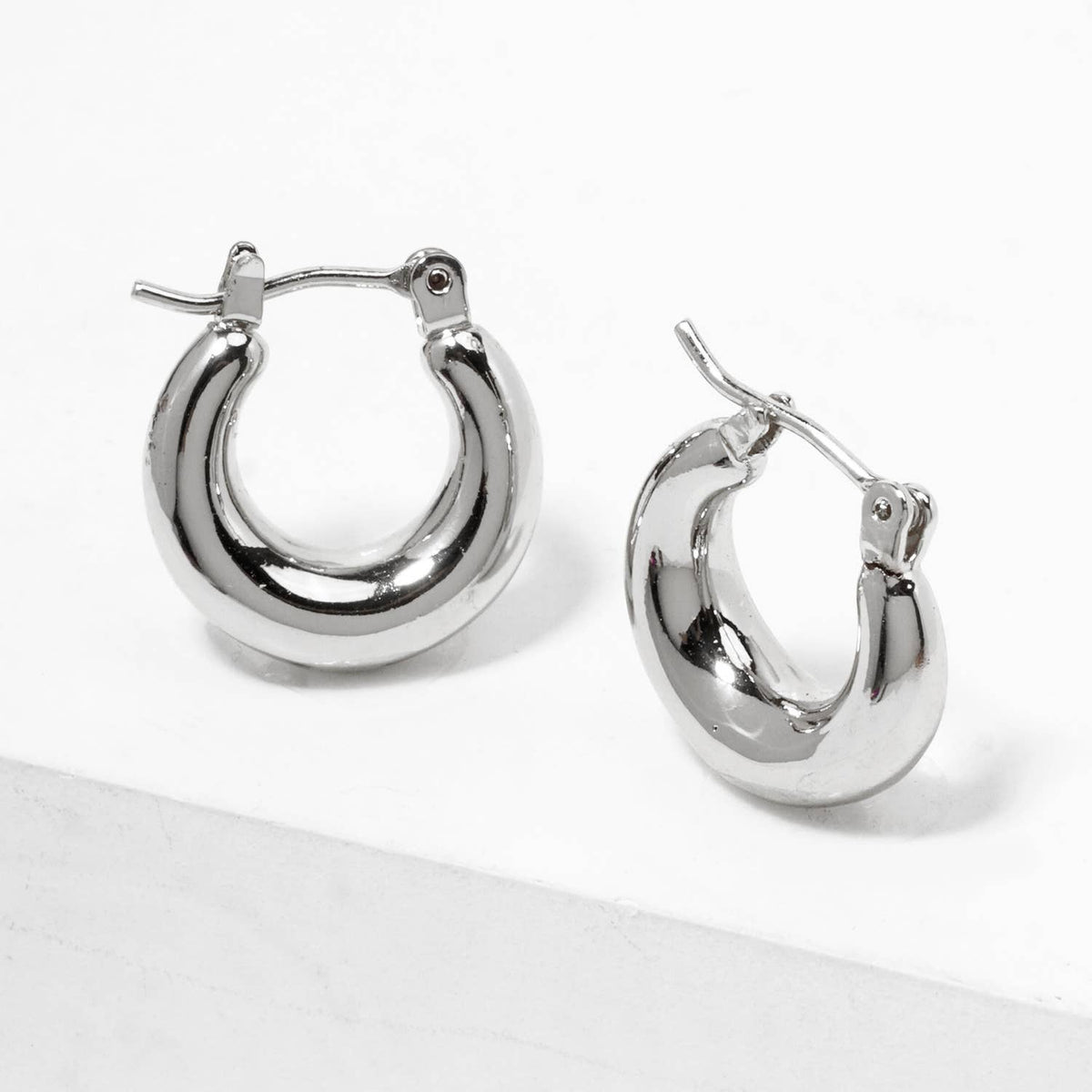Chunky Dome Huggie Hoop Earrings