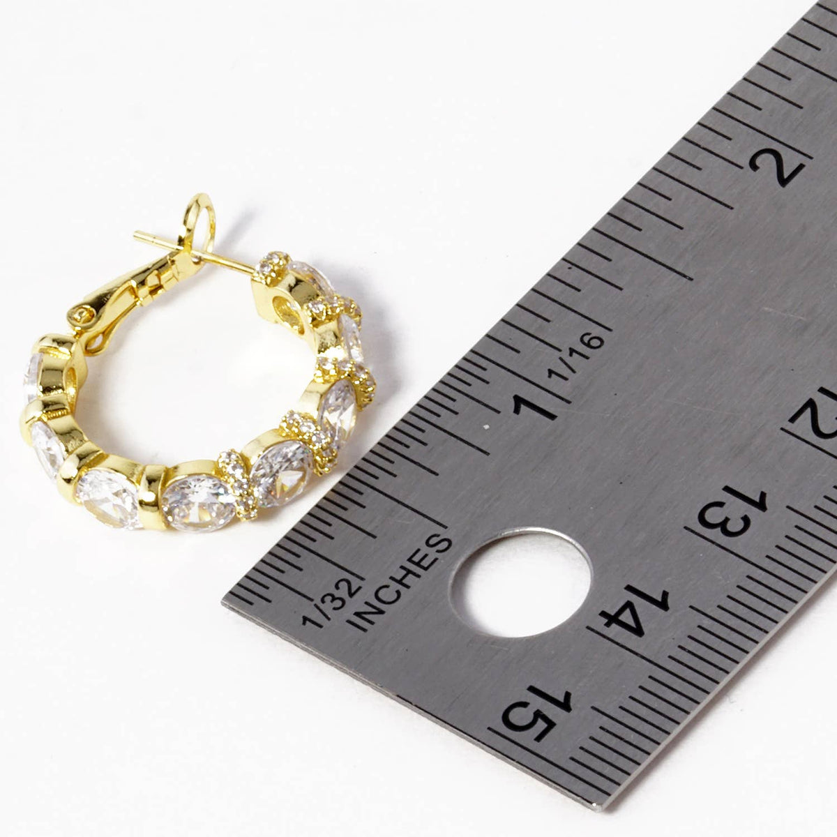 Dainty Cubic Zirconia Oval Halo Huggie Hoop Earrings