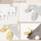 Polished Brass Teardrop-Shaped Stud Earrings