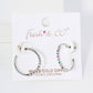 20mm Hoop Earrings with Half CZ Stone Accents Earring