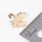 Gold Plated Bold Fleur De Lis Post Earrings