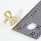 Micro Pave Set Cubic Zirconia Ribbon Bow Stud Earrings
