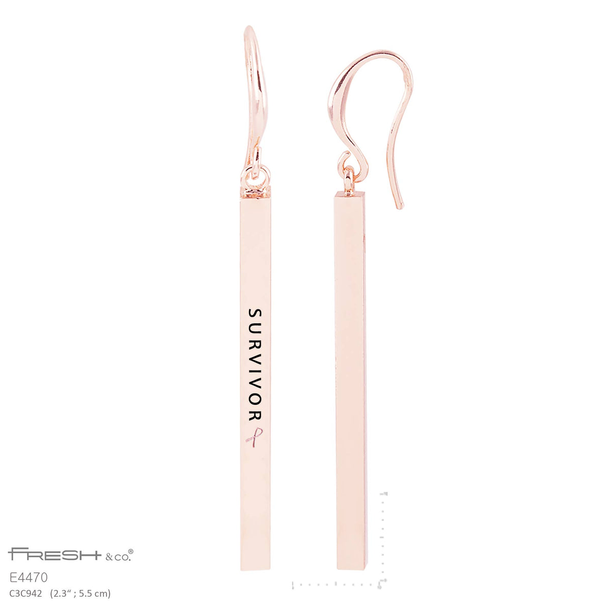 "SURVIVOR" Bar Dangle Earrings