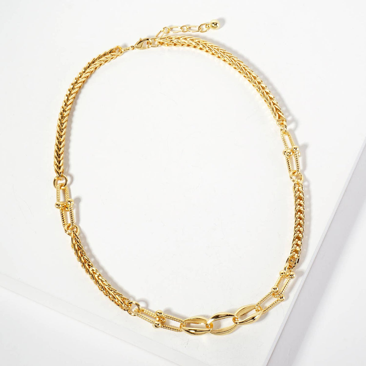 Three Oval-Chain Accents HardWear-Chain Necklace