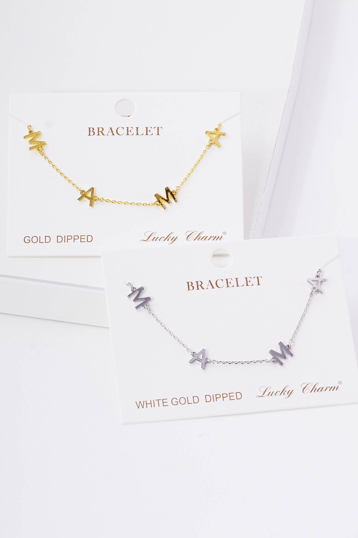 Minimalist "MAMA" Letter Charm Bracelet