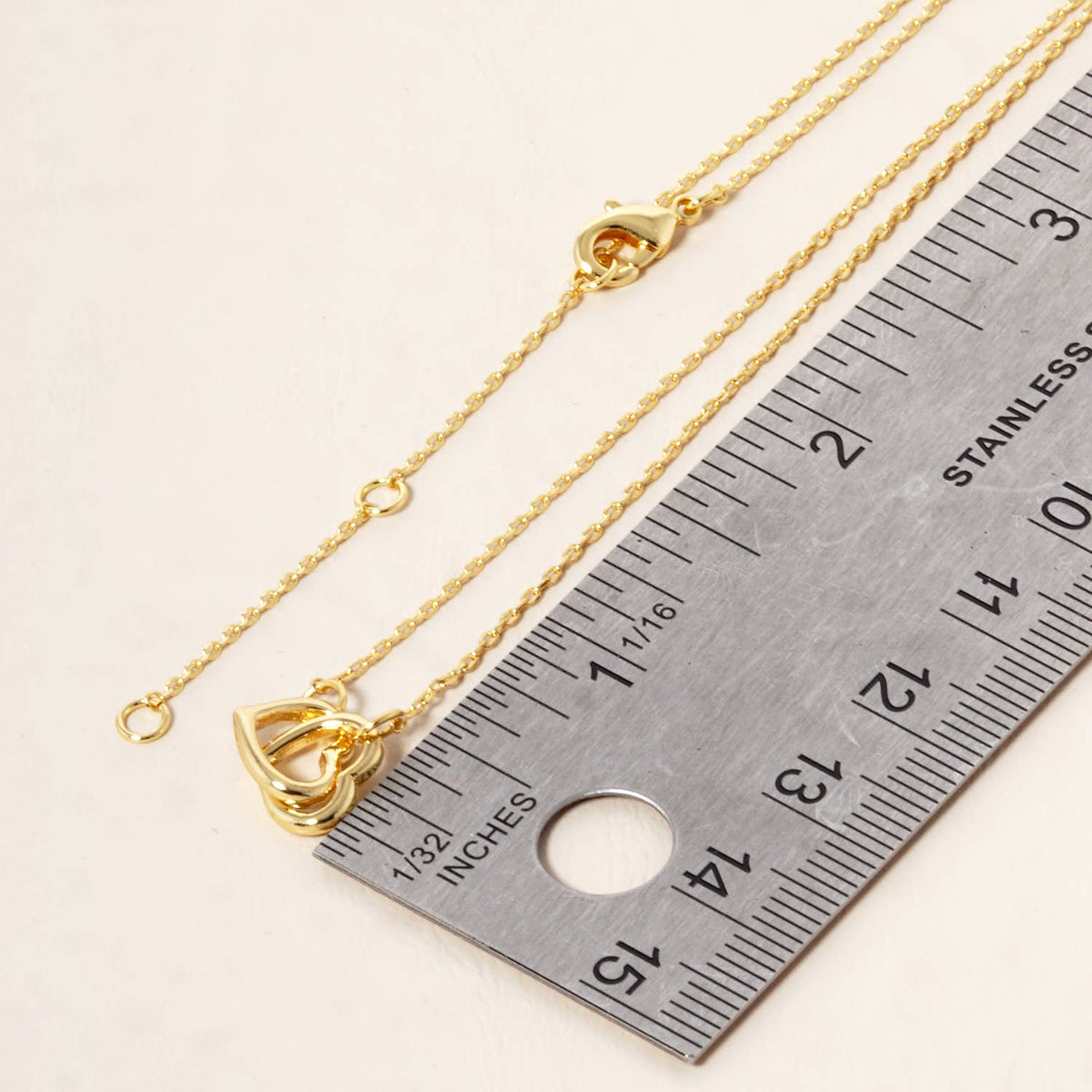 Interlocking Double Heart Pendant Necklace