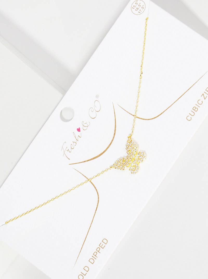 Gold Princess Butterfly Necklace