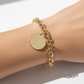 Minimalist Magnetic Clasp Round Disc Chain Bracelet