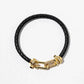 Braided Leather Horseshoe Bracelet
