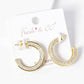 Dainty Pave Cubic Zirconia Chunky Hoop Earrings