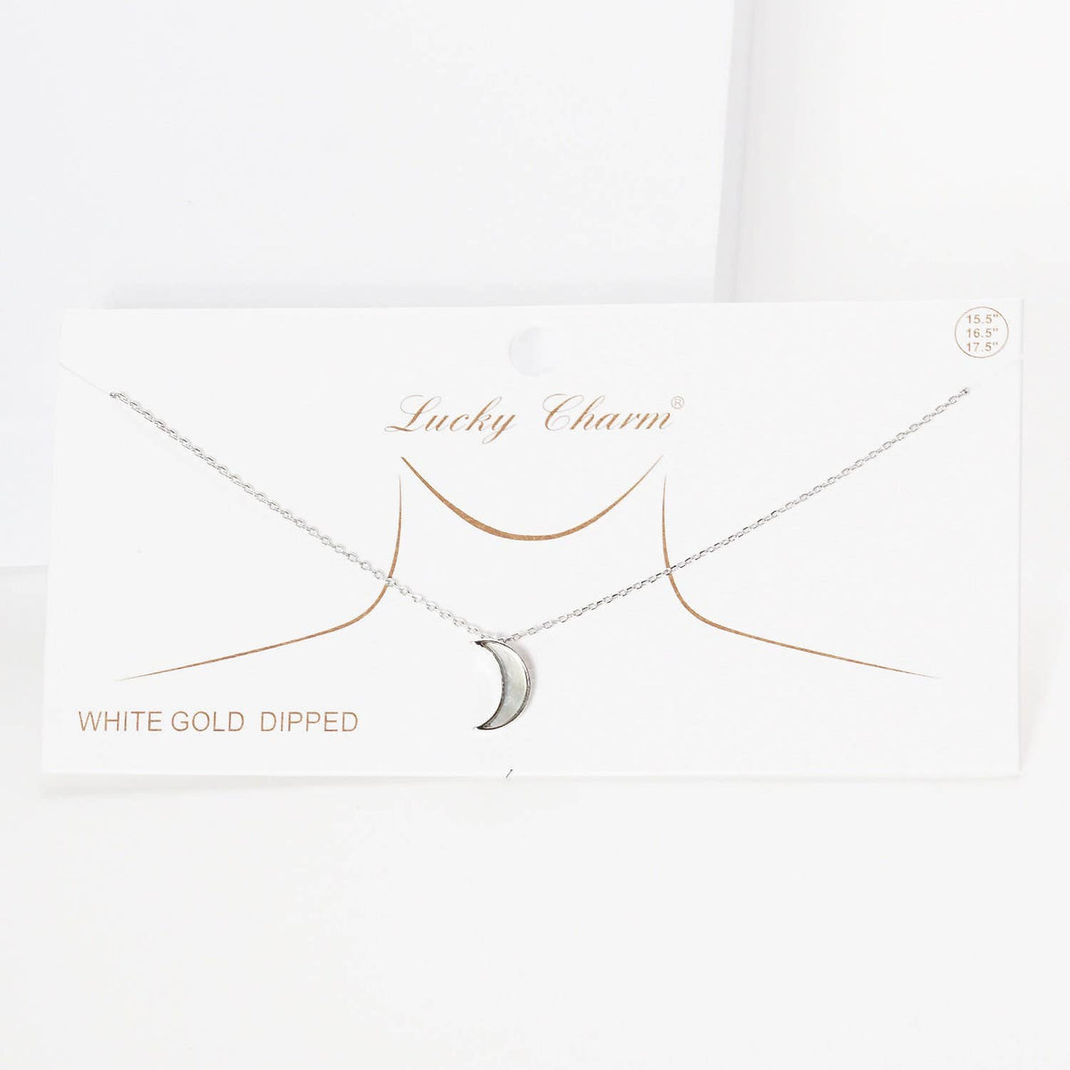 White Shelled Crescent Moon Necklace