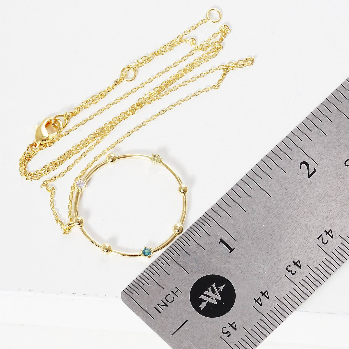 Gold Beaded Ring Necklace