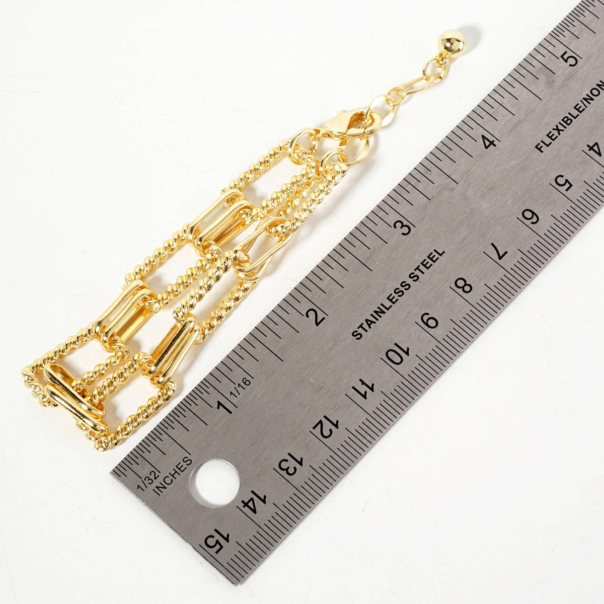 Textured U-Link Chain Bracelet