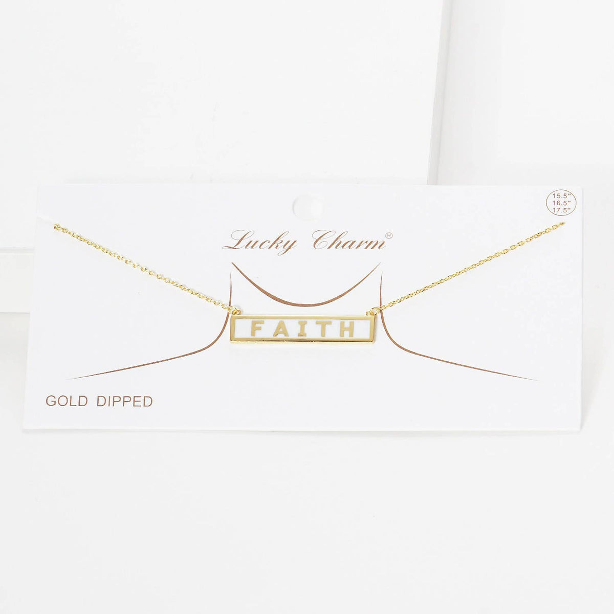 Gold Plated Mini Bar FAITH Necklace