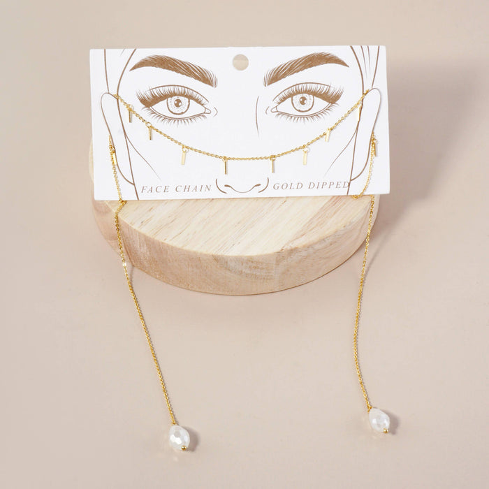 Faceted Teardrop-Shaped Glass-Beads Drop Face-Chain