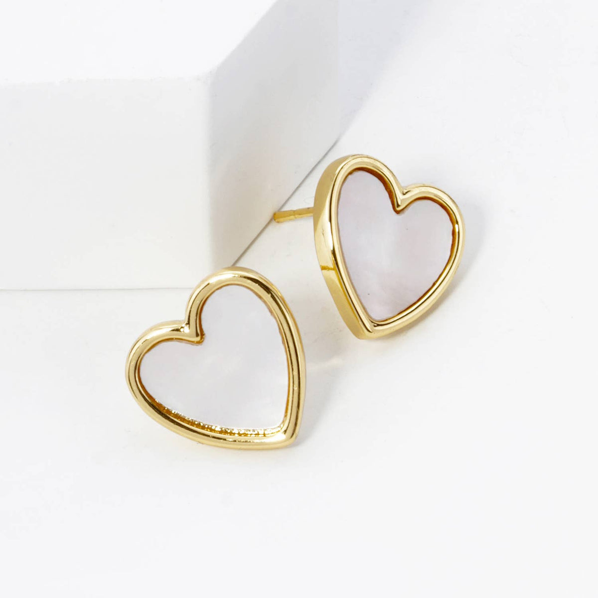 18K GOLD DIPPED 13MM HEART STUD EARRINGS