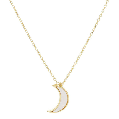 White Shelled Crescent Moon Necklace