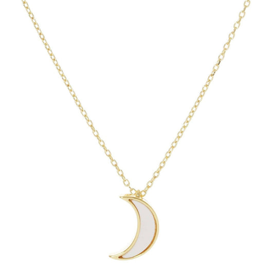 White Shelled Crescent Moon Necklace