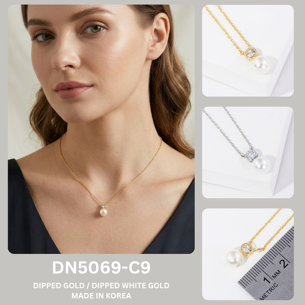 Luminous Solitaire Pearl & CZ Drop Necklace