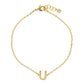 Gold Plated Initial Letter Bracelet