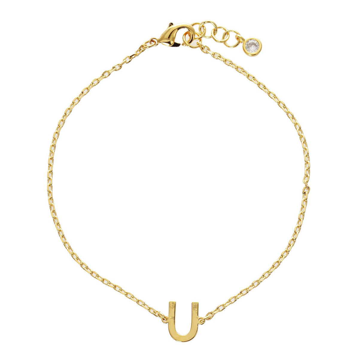 Gold Plated Initial Letter Bracelet