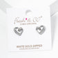 Dazzling Pave Heart & Pearl Accent Stud Earrings