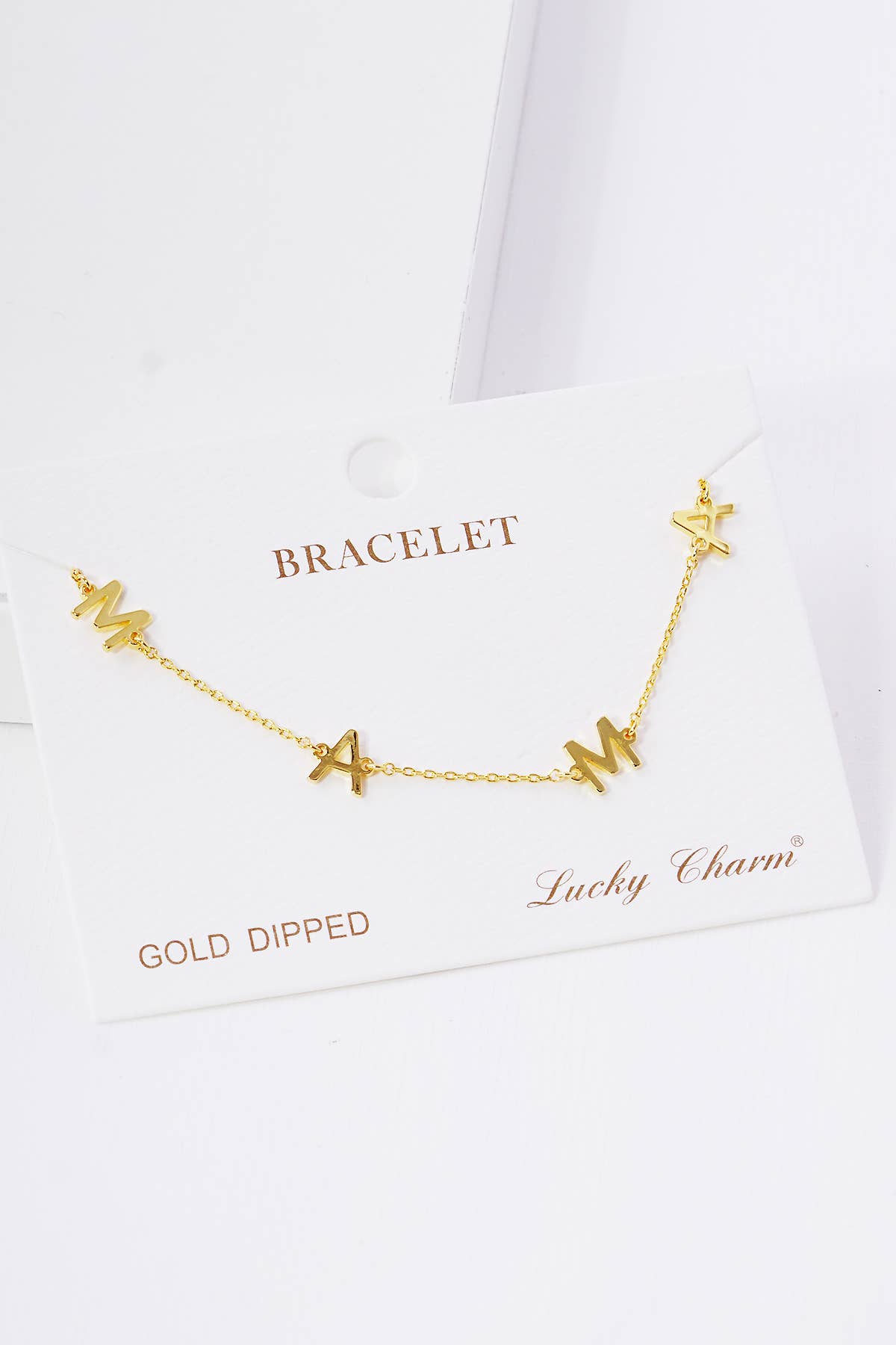 Minimalist "MAMA" Letter Charm Bracelet