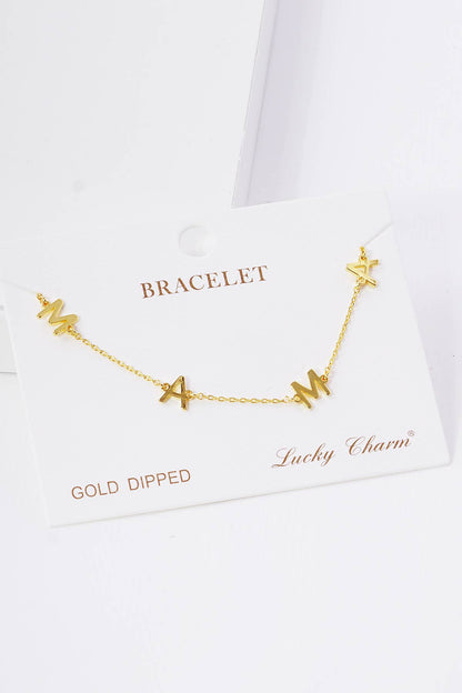 Minimalist "MAMA" Letter Charm Bracelet