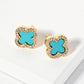 Pave-Set Cubic-Zirconia 11mm Quatrefoil Stud Earrings