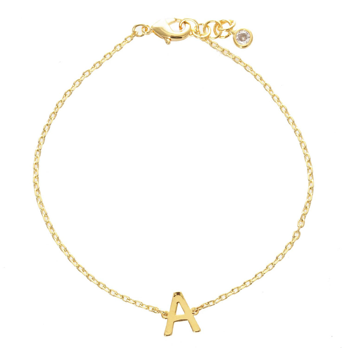 Gold Plated Initial Letter Bracelet