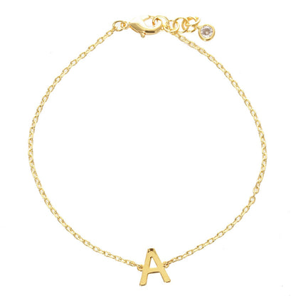 Gold Plated Initial Letter Bracelet