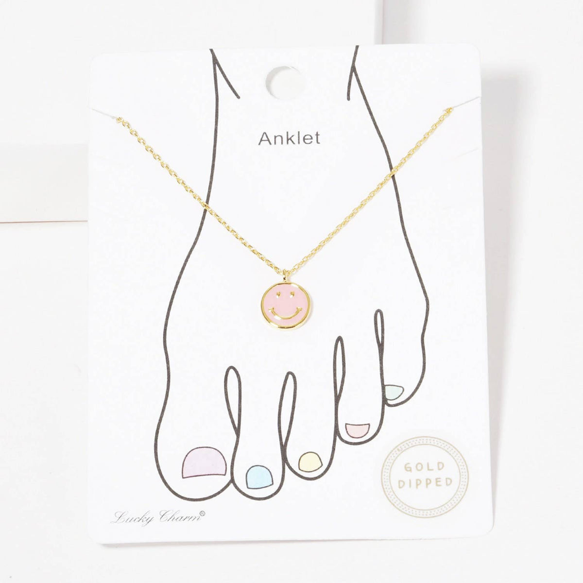 Gold Plated Smiley Face Chain Anklet