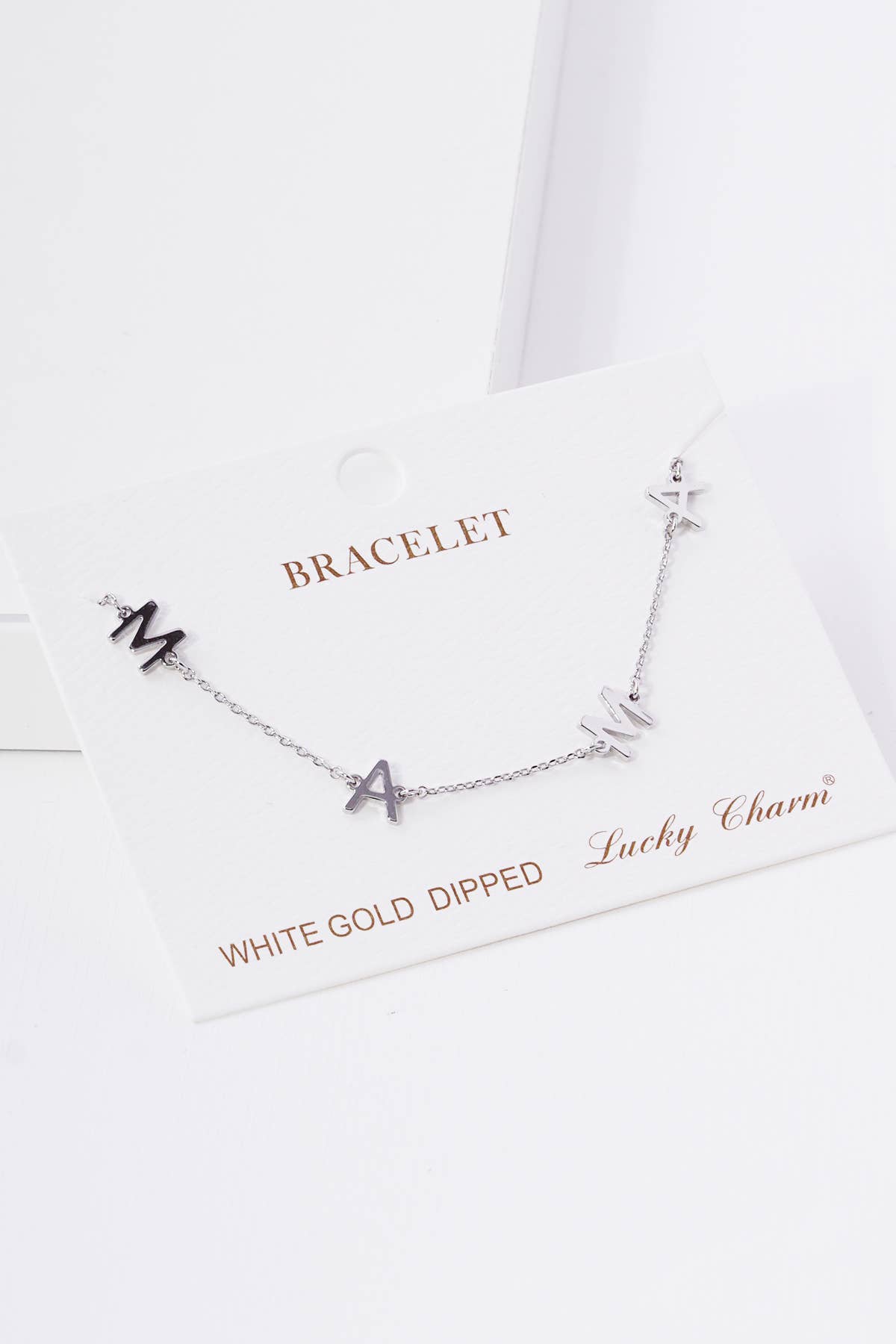 Minimalist "MAMA" Letter Charm Bracelet