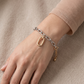 Two-Tone Mixed Metal Oval Charm Bracelet