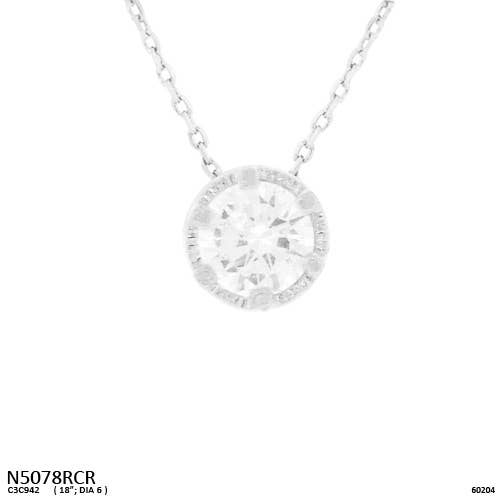Classic Solitaire Bezel CZ Pendant Necklace