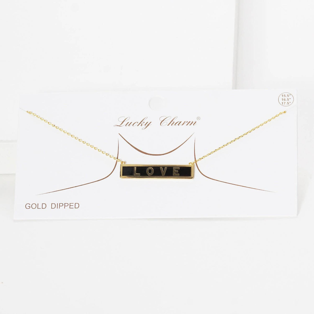 Gold Plated Mini Bar LOVE Necklace