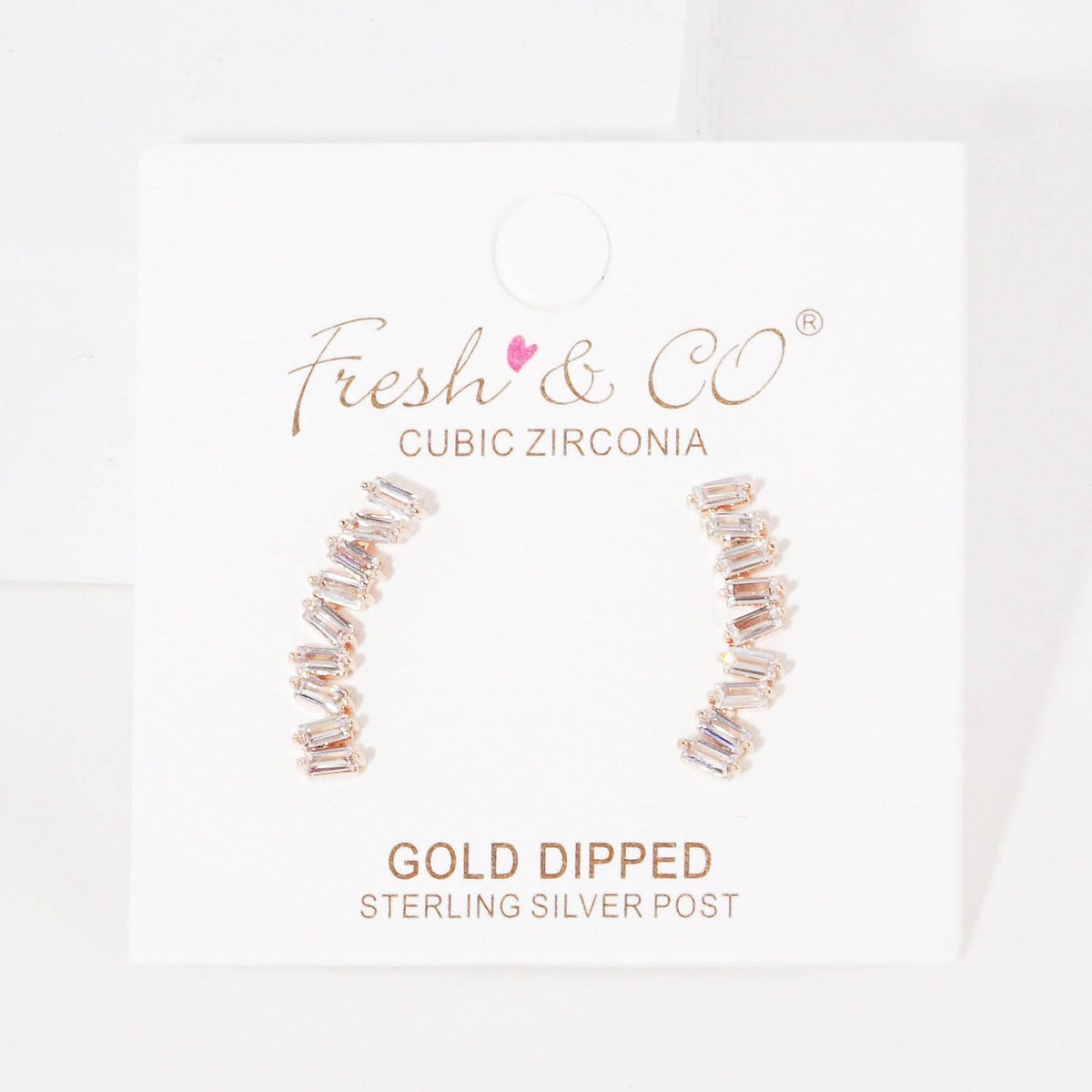 Gold Plated Zig Zag Ear Climber Earrings