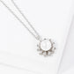 Dainty Pearl Sunflower Pendant Necklace
