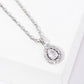 Elegant Pear-Cut Halo Pendant Necklace