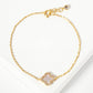 Pave-Set 11mm 18K-Gold-Dipped Brass Quatrefoil Bracelet