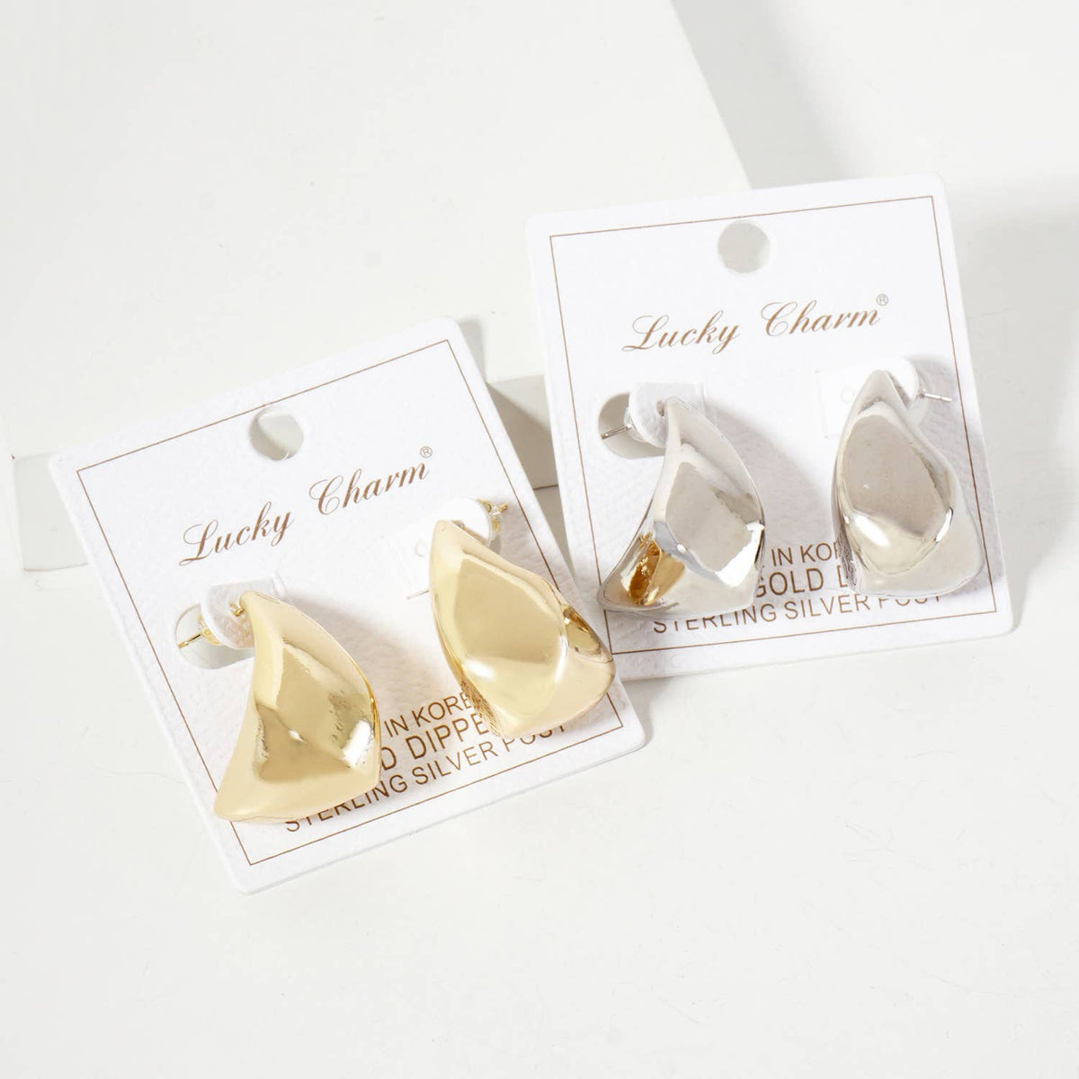 8mm Modern Hollow Teardrop Hoop Earrings