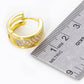 3 LINE MICRO PAVE SET CUBIC ZIRCONIA 17MM HOOP EARRINGS
