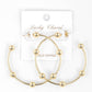 Gold Plated Ball Beaded Hoop Earrings
