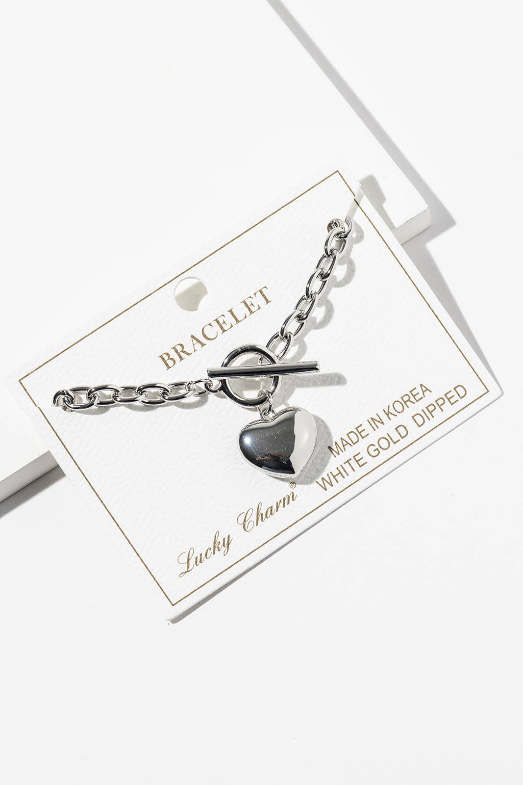 Chunky Chain Heart Bracelet with Magnetic Easy-Clasp