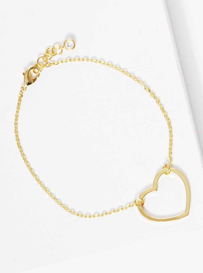 Minimalist Open-Heart Charm Bracelet