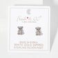 Minimalist Pave-Set Teddy-Bear with Bow Stud Earrings