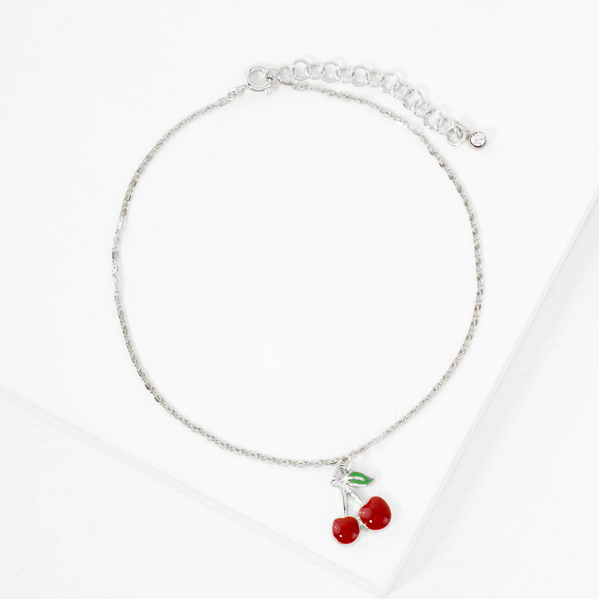 Summer Fruit Series: Dainty Cherry Drop Anklet