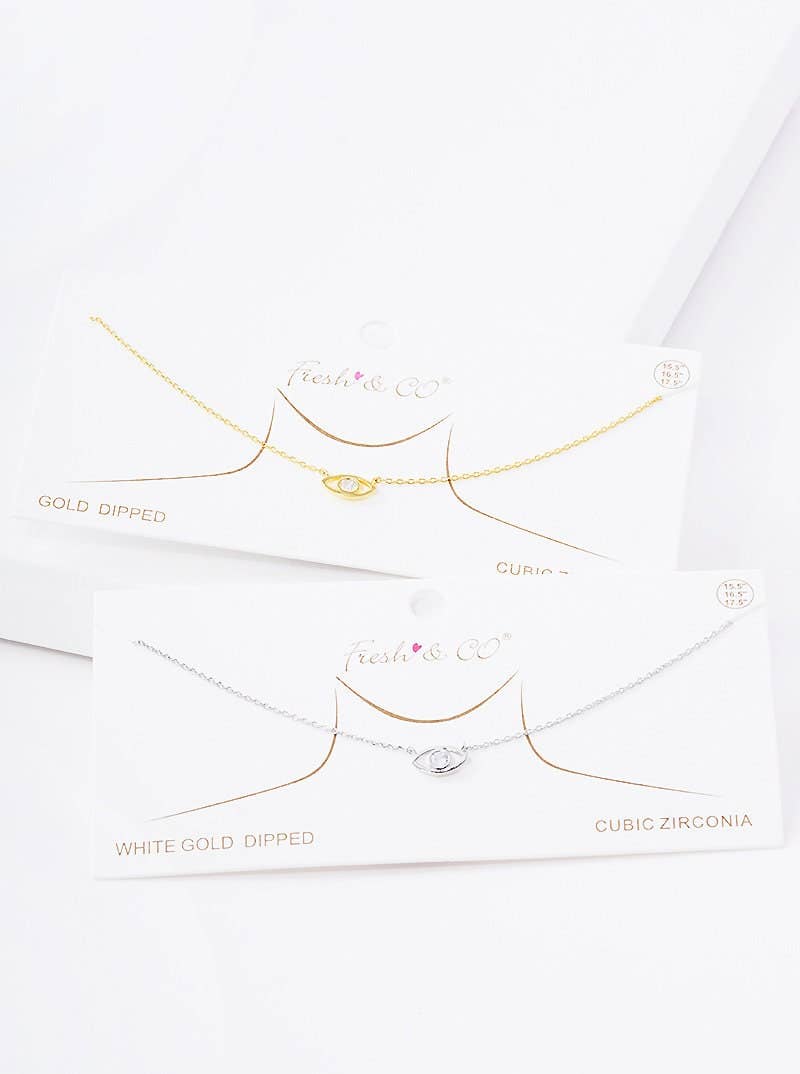 Gold Simple Evil Eye Necklace