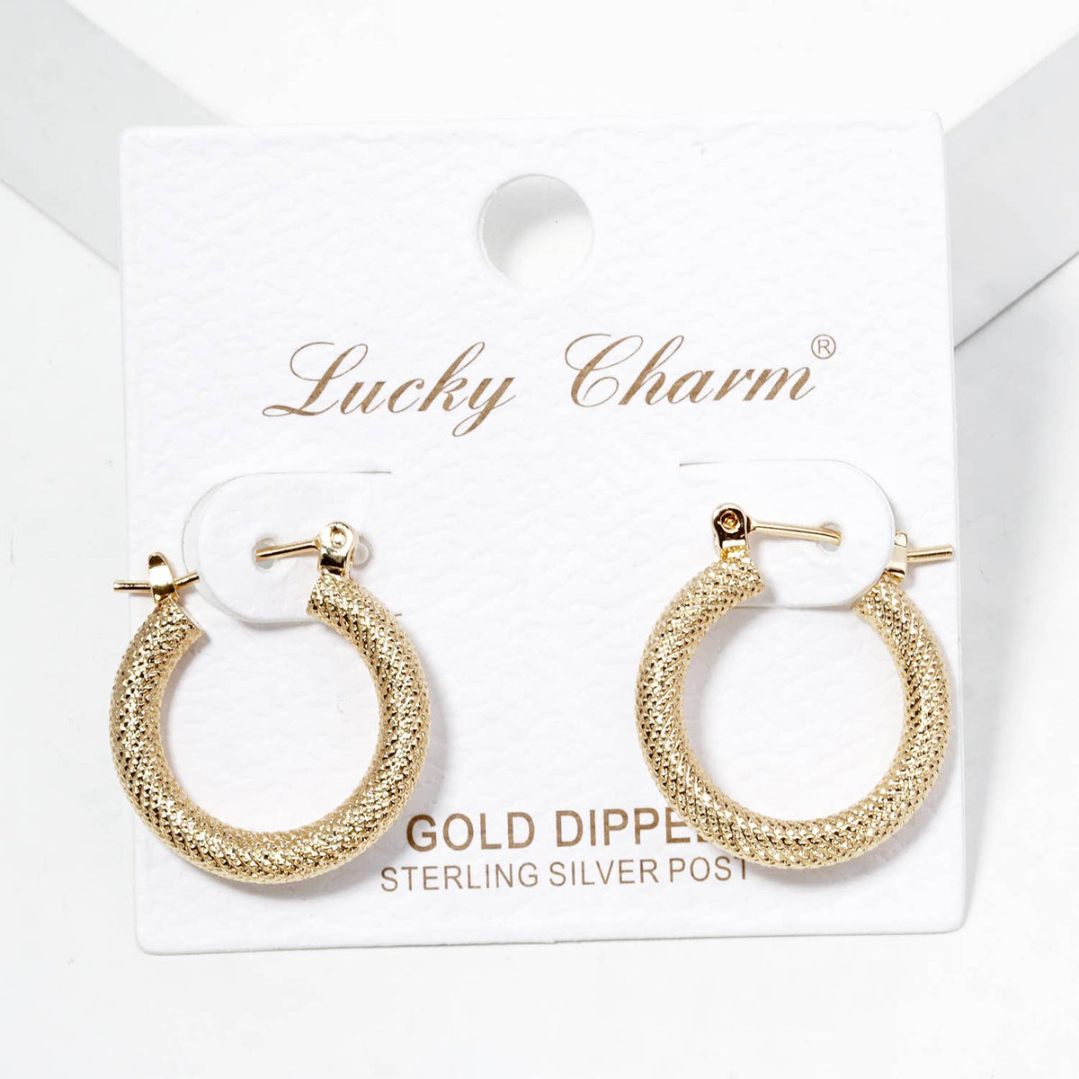 Textured Spiral Grid Hoop Earrings
