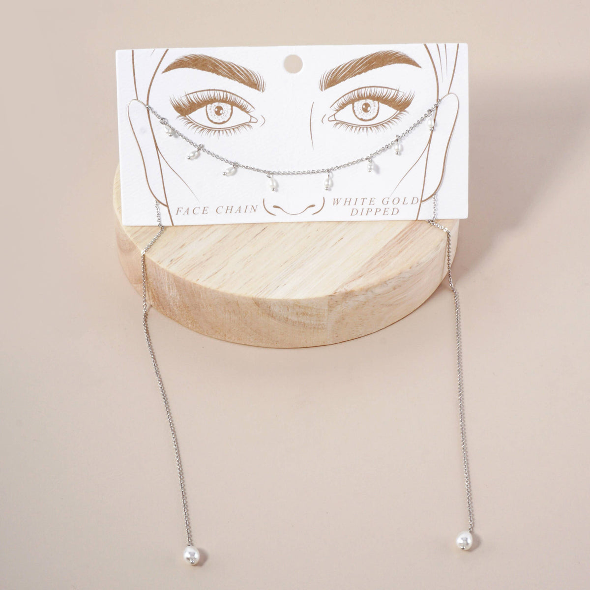 Satellite-Style Glass Pearl Drop 18K-Gold-Dipped Face-Chain